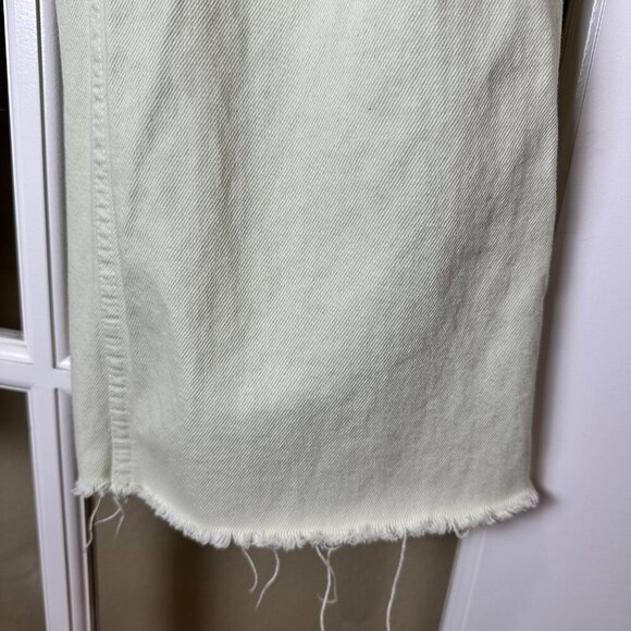 MANGO Pale Lemon Yellow Wide Leg Denim Jeans Size 4 - Picture 3 of 8